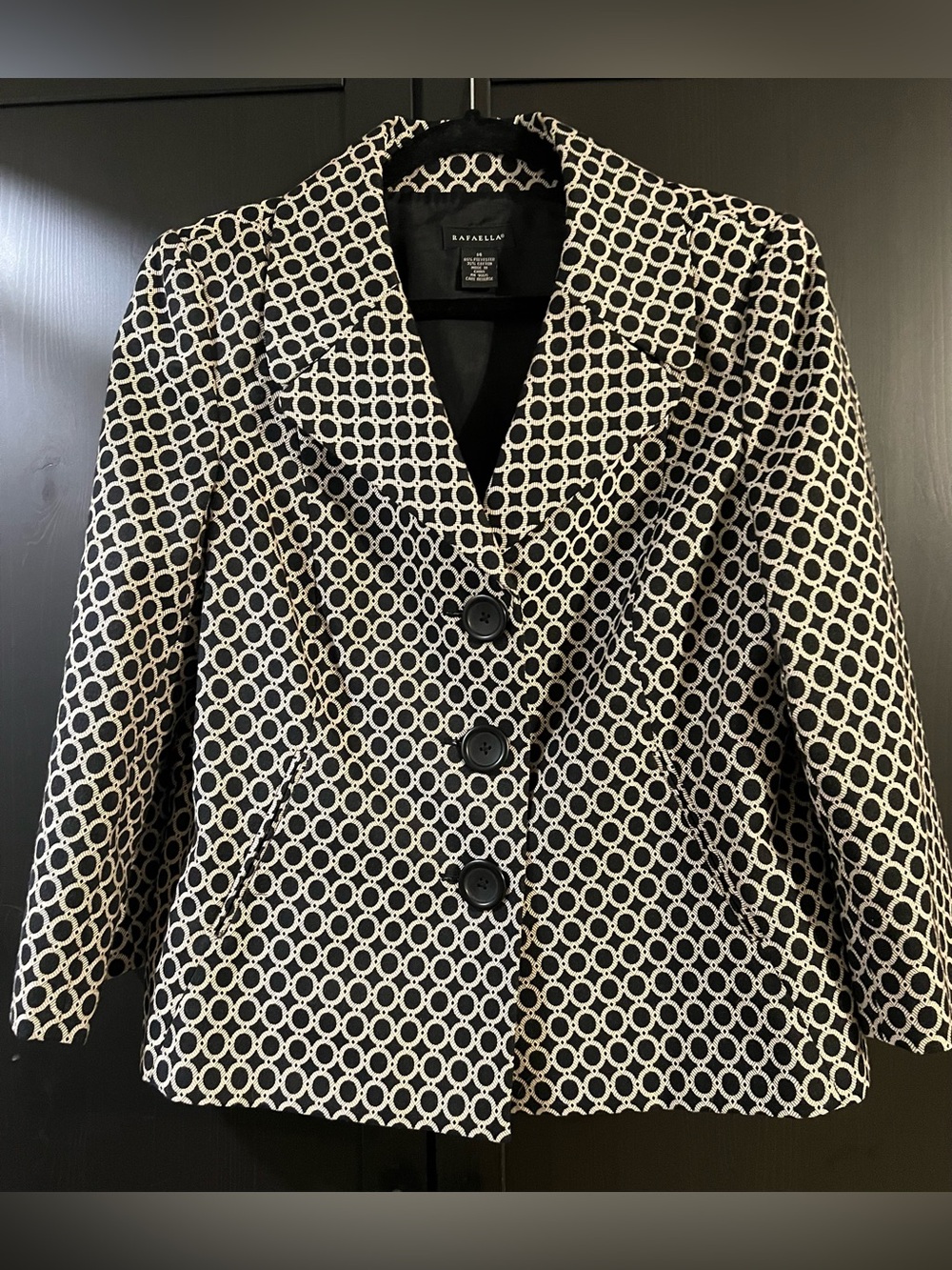 Rafaella Geometric Button-Front Blazer